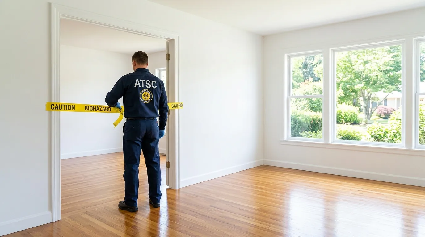 Certified biohazard cleanup crew performing Decomposition Cleanup in South Hadley